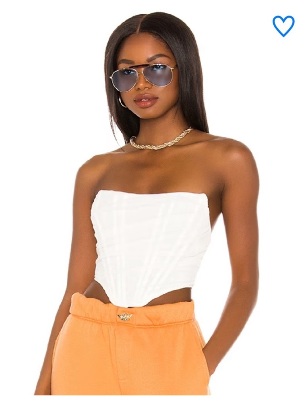 Superdown White Corset Top